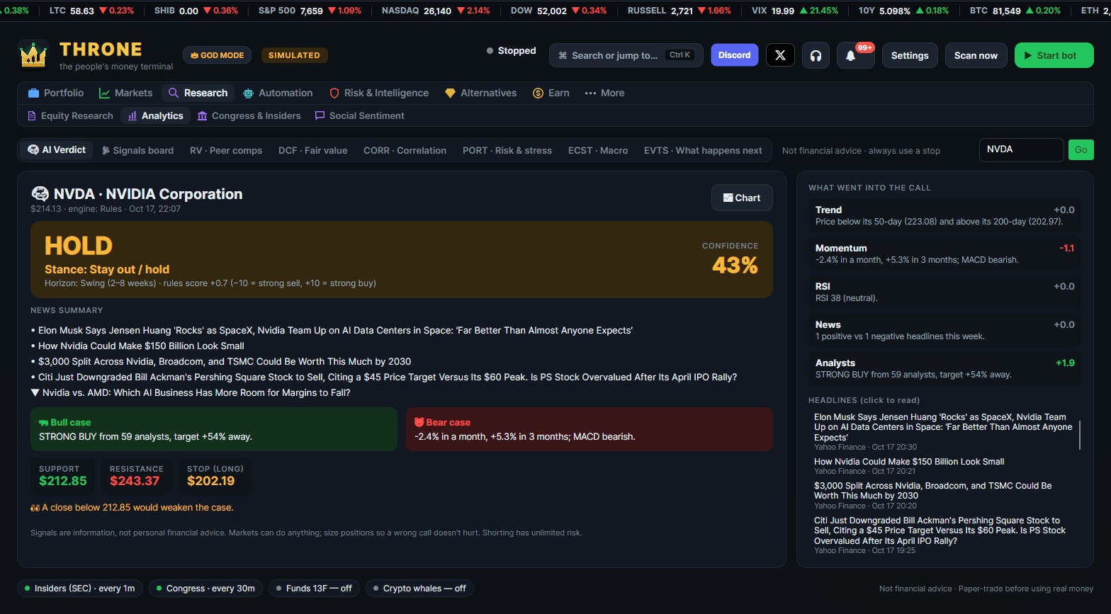 AI verdict screen